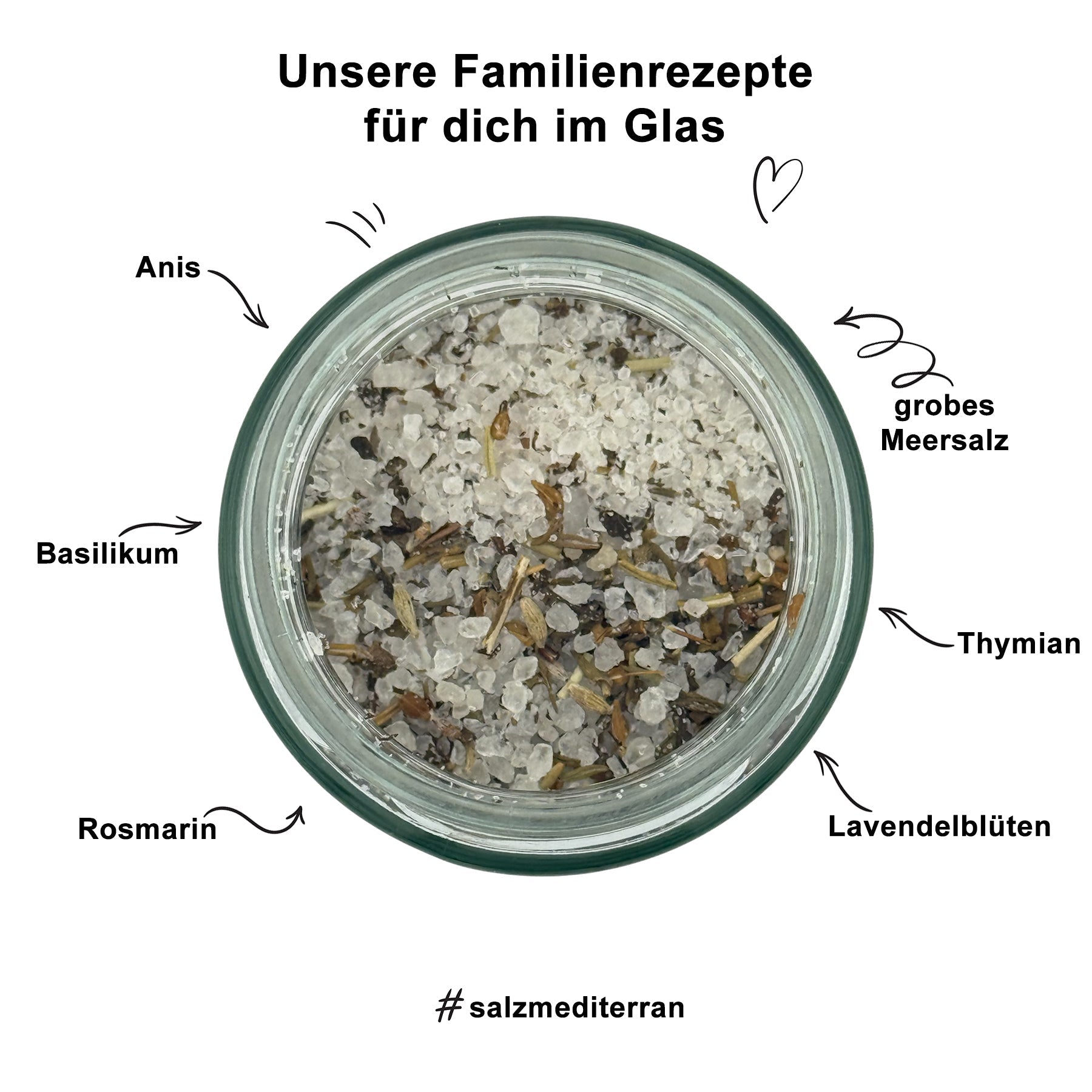Mediterranes Salz Mit Rosmarin Basilikum Thymian Anis Lavendelblüten Ideal Zu Pasta Fisch Ofenkartoffeln Tomaten
