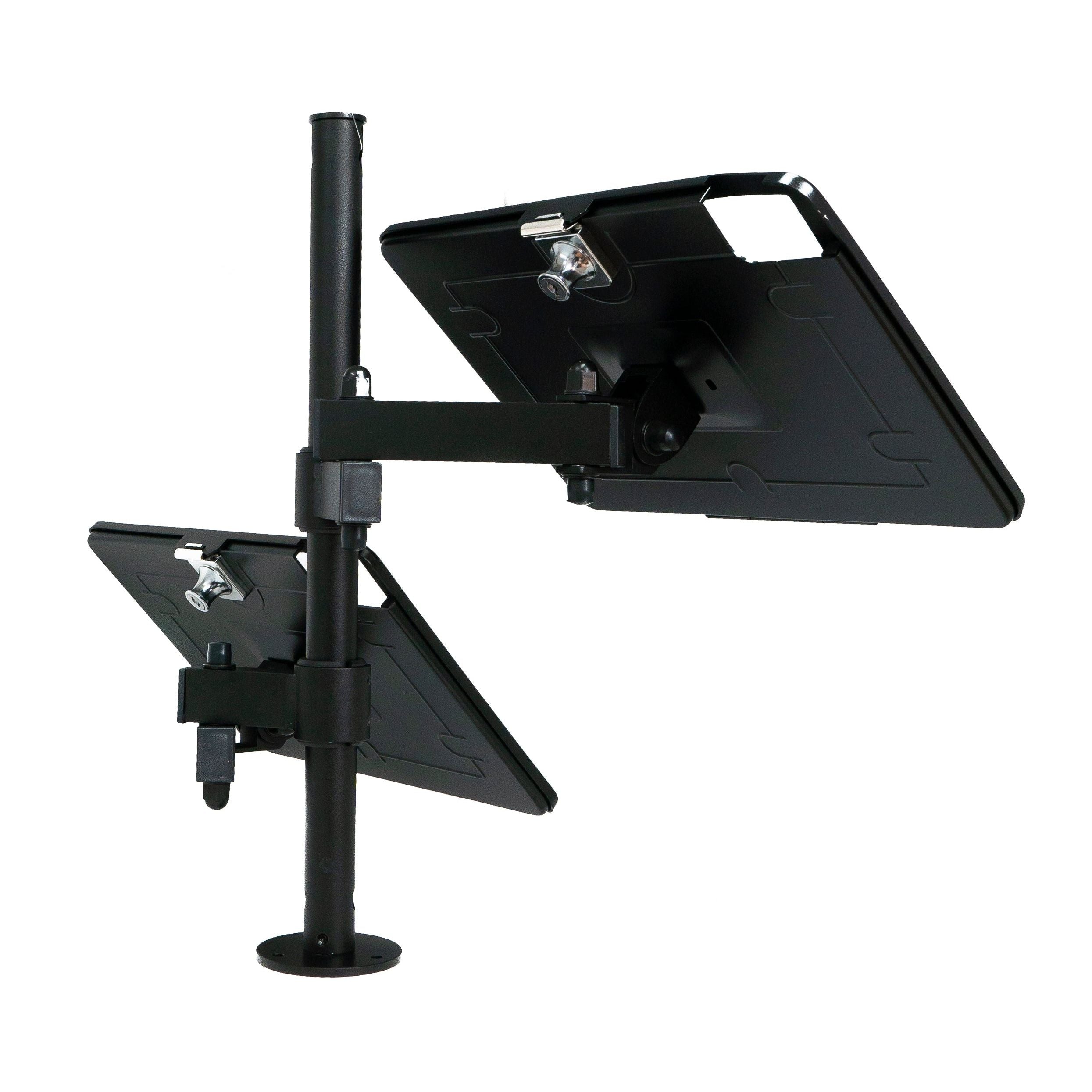 SYSTEM-S Doppel Tischhalterung 360° Ständer abschließbar für iPad Pro 13" Air 13" (M2) Pro 6 5 4 3 12.9"