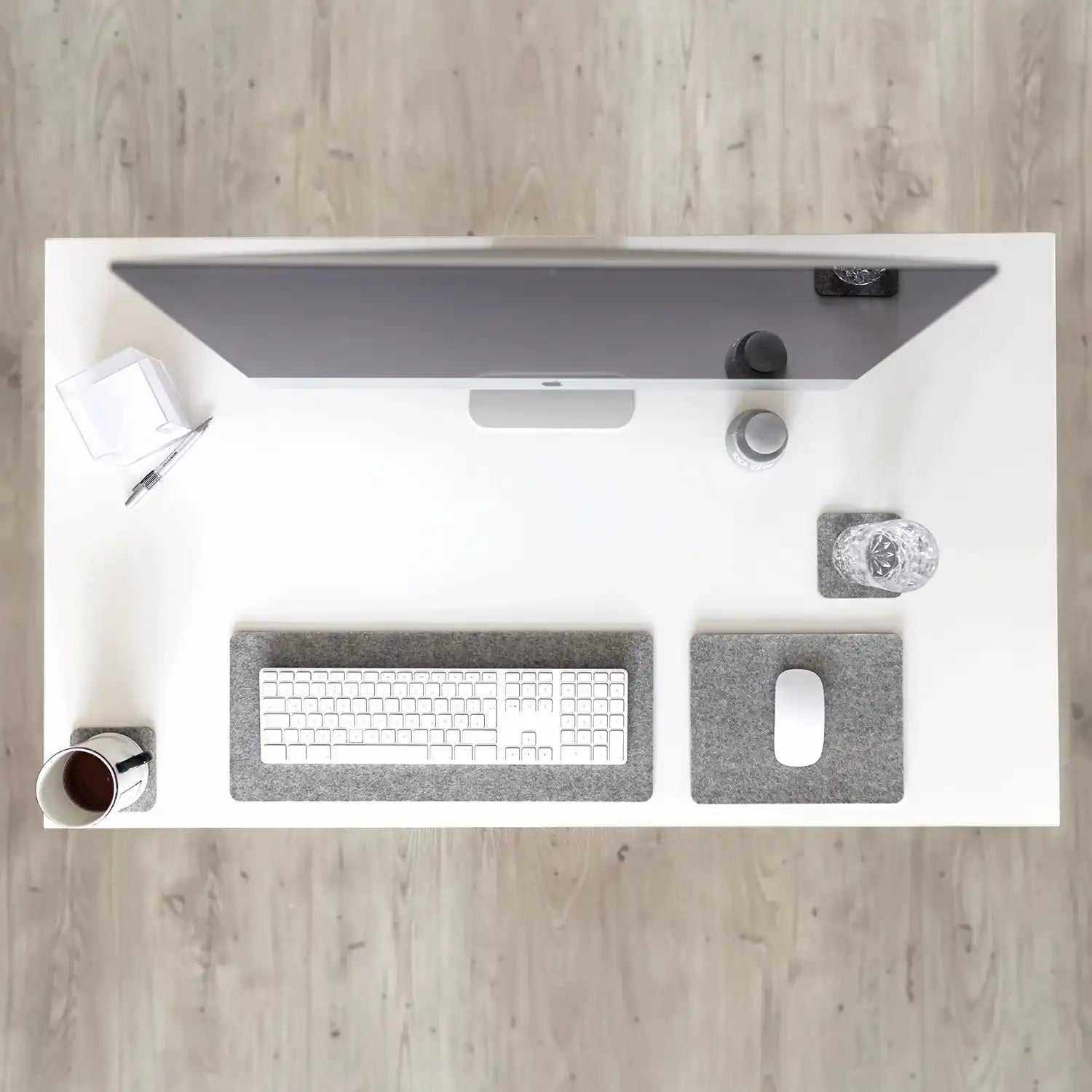 Mousepad aus Filz und Kork | 20 x 25 cm | hellgrau