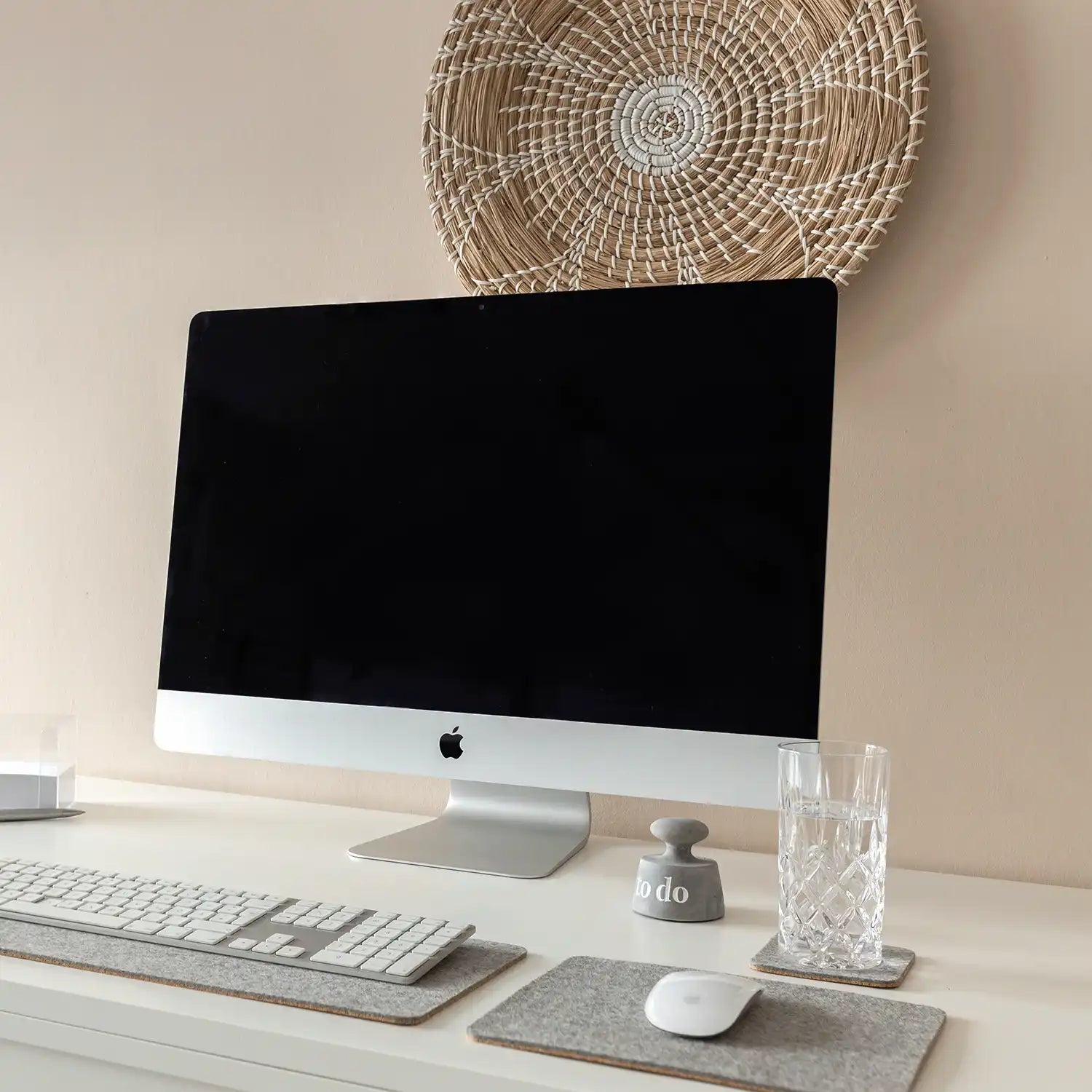 Mousepad aus Filz und Kork | 20 x 25 cm | hellgrau