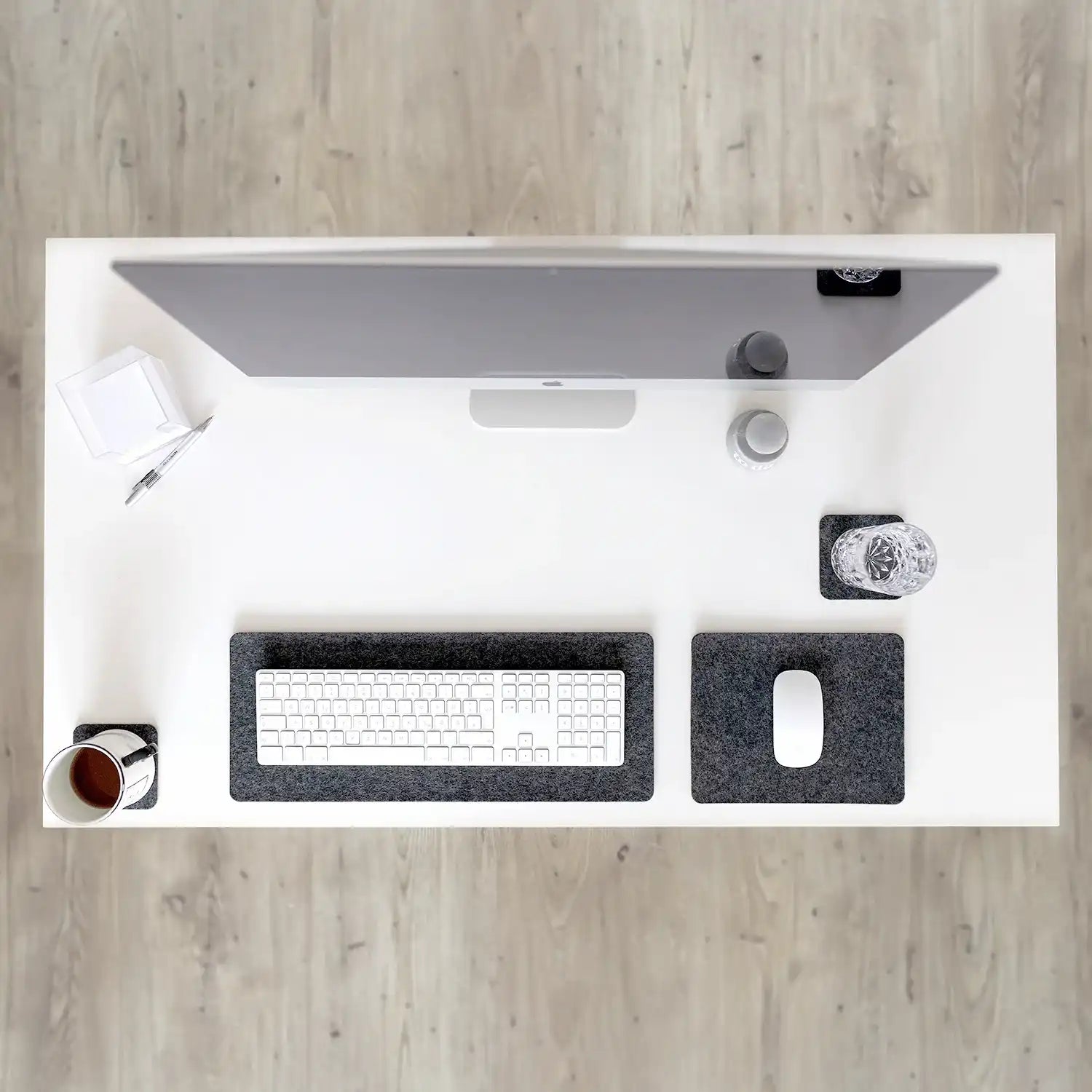 Schreibtischunterlage aus Filz und Kork | 20 x 50 cm | anthrazit