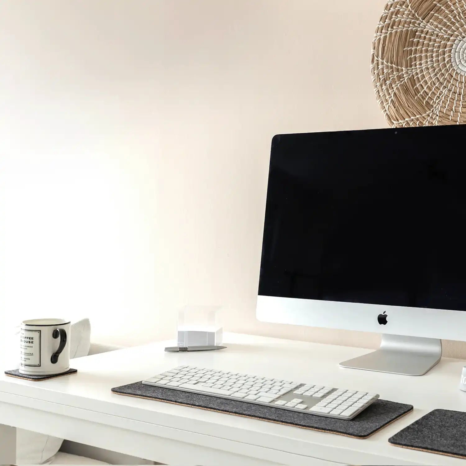 Schreibtischunterlage aus Filz und Kork | 20 x 50 cm | anthrazit