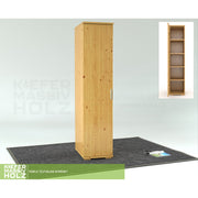 Nobis Kleiderschrank | 42 cm Tiefe 1-Türig mit Regale | 100% Bio Kiefer Massivholz
