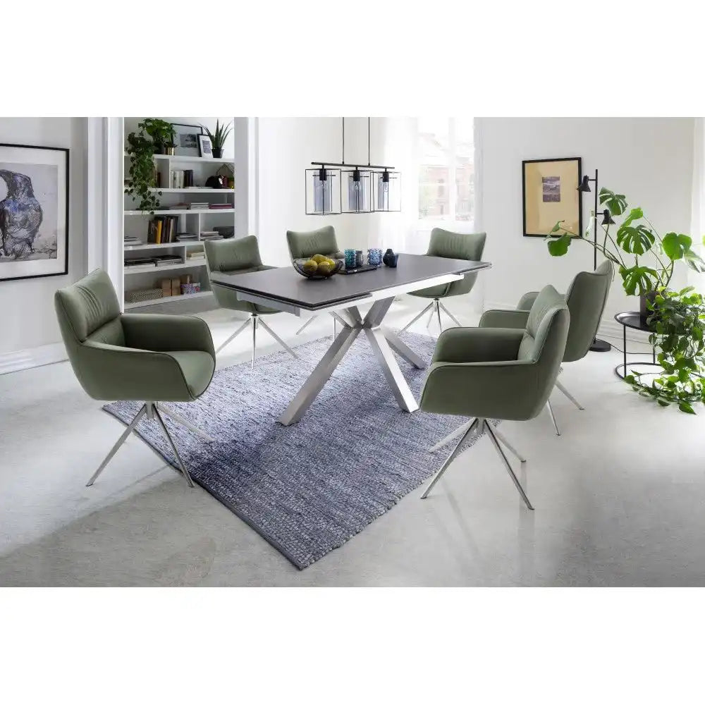 Nagano Auszugstische Mit Keramikplatten Und Sicherheitsglas Schwarz Metallgestell