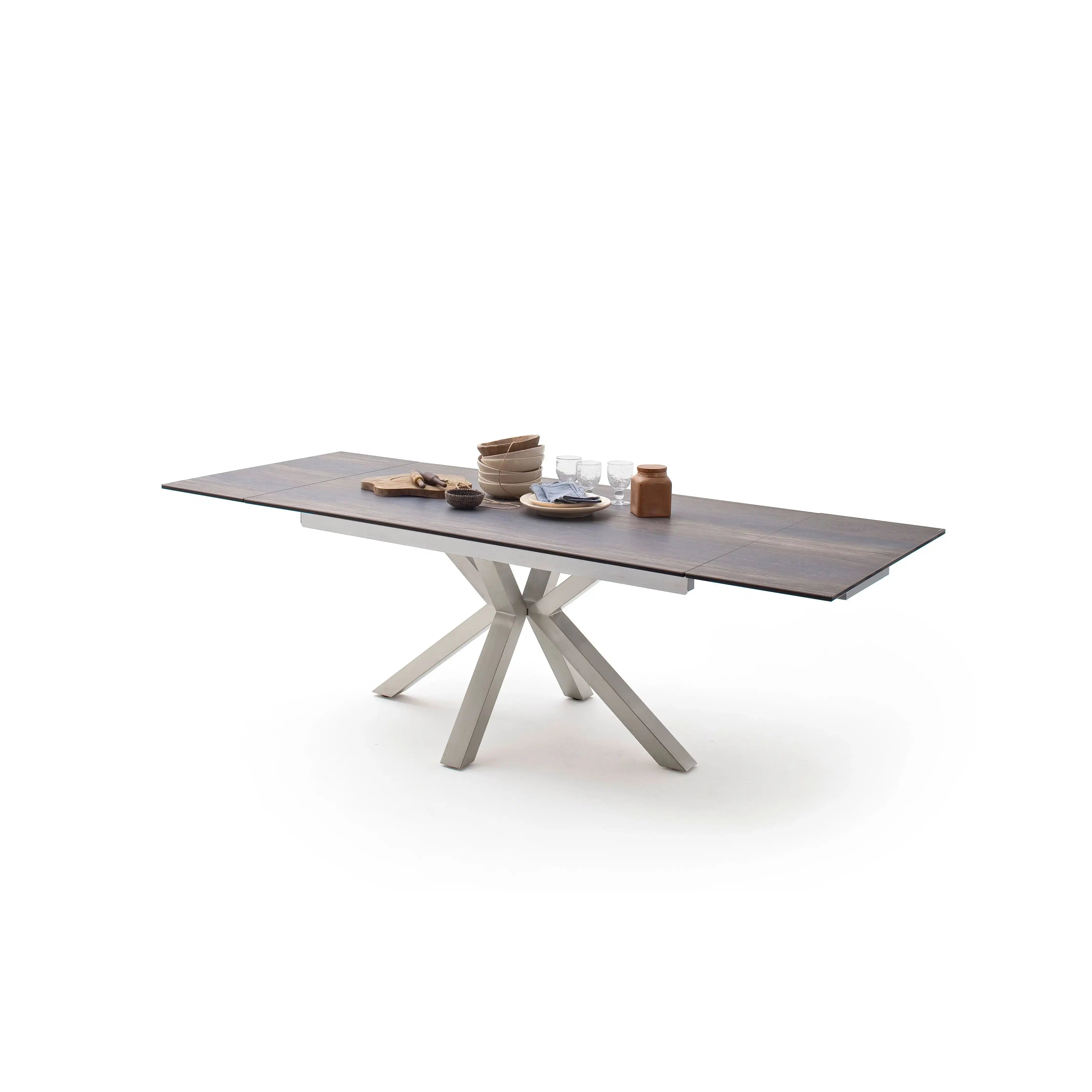 Nagano Auszugstische Mit Keramikplatten Und Sicherheitsglas Schwarz Metallgestell