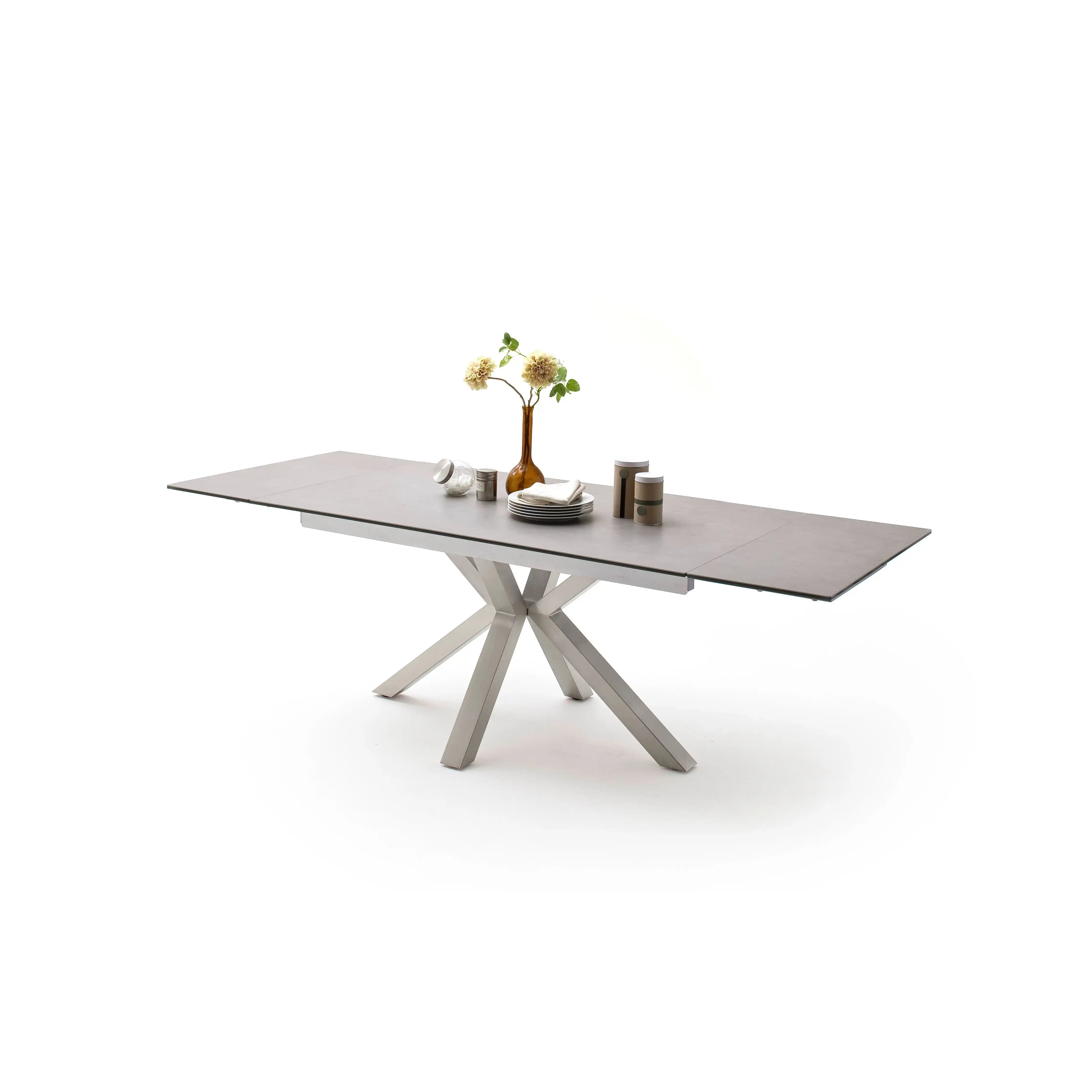 Nagano Auszugstische Mit Keramikplatten Und Sicherheitsglas Schwarz Metallgestell