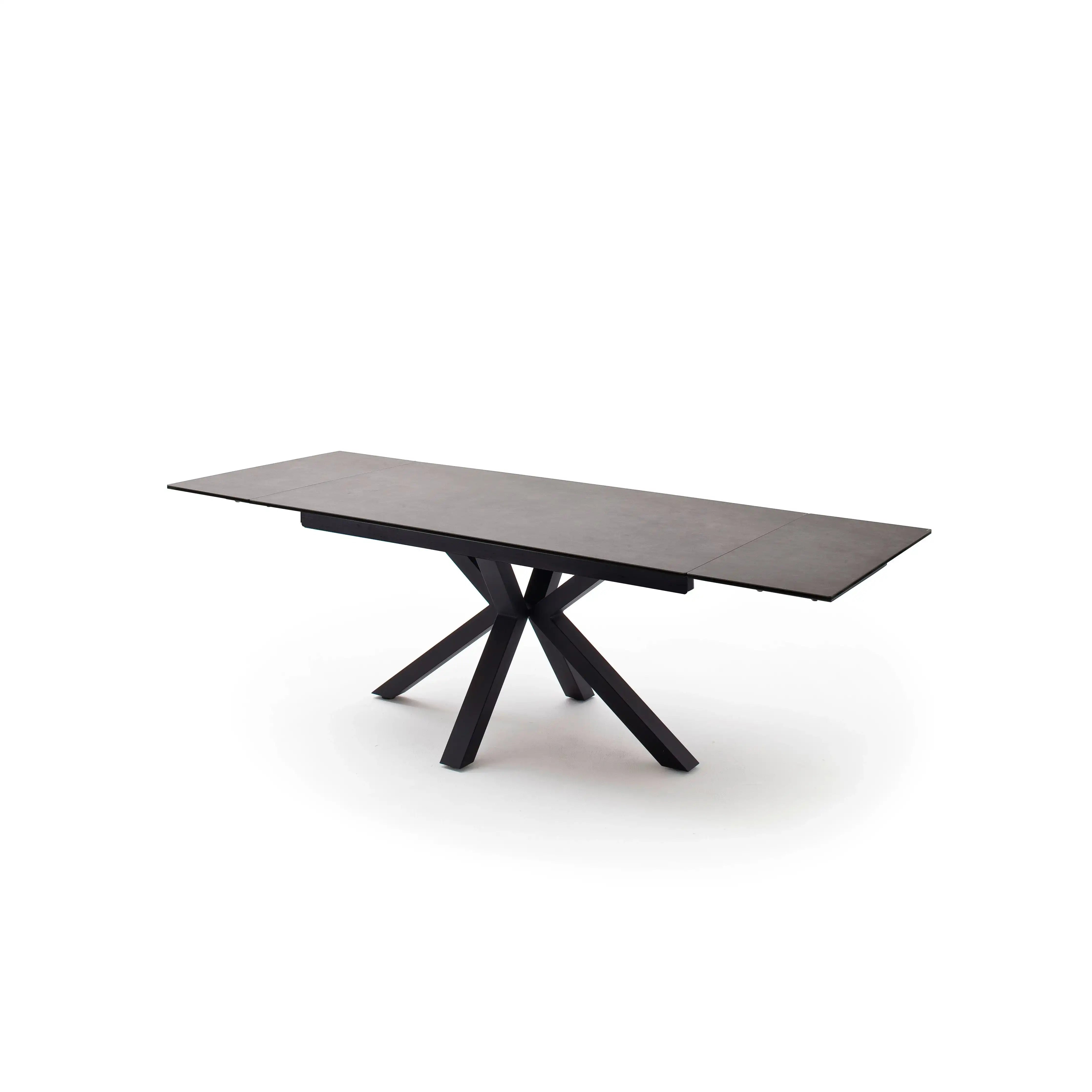 Nagano Auszugstische Mit Keramikplatten Und Sicherheitsglas Schwarz Metallgestell