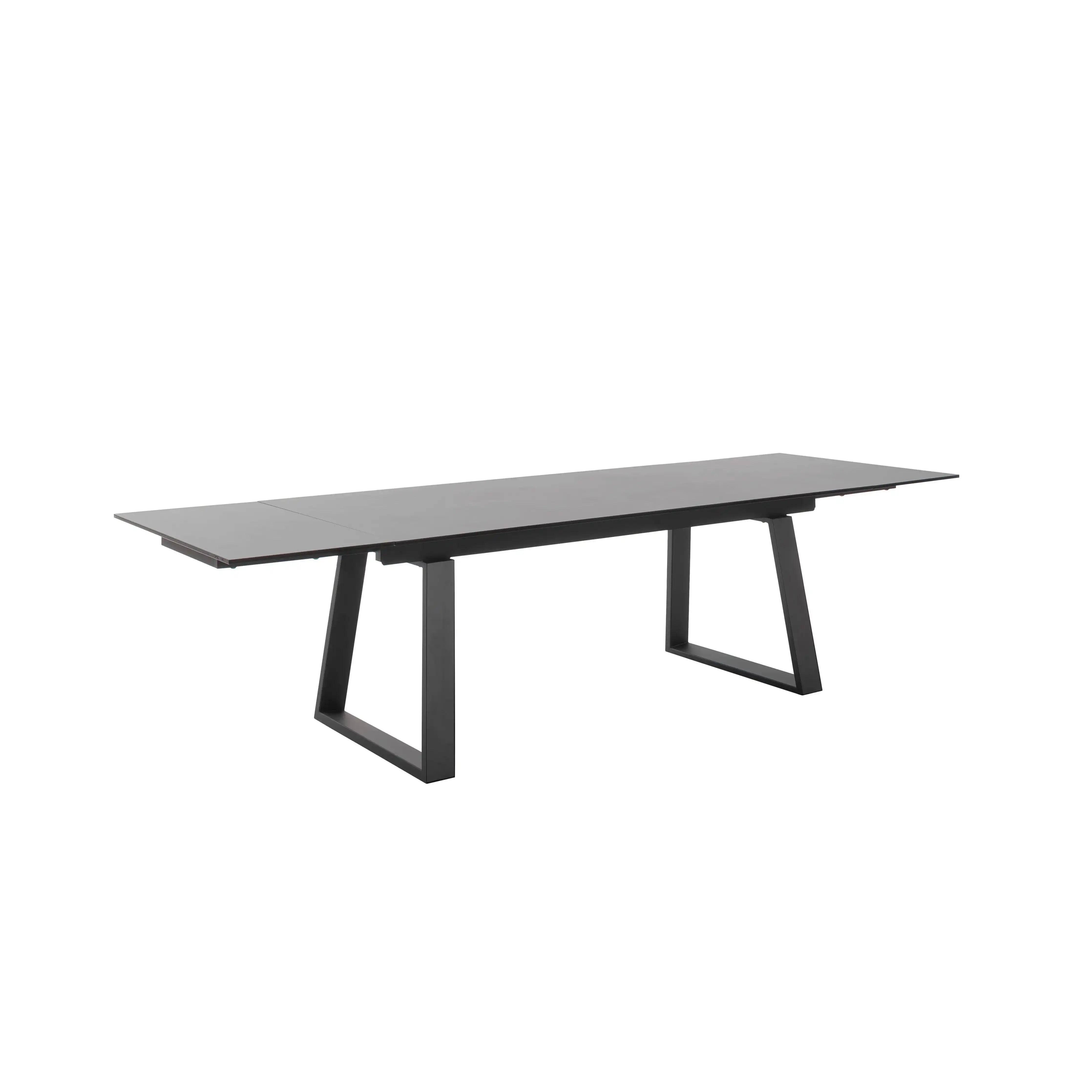 Narbonne Auszugstisch Mit Keramik Und Schwarz Glas Metallgestell Schwarz Premium