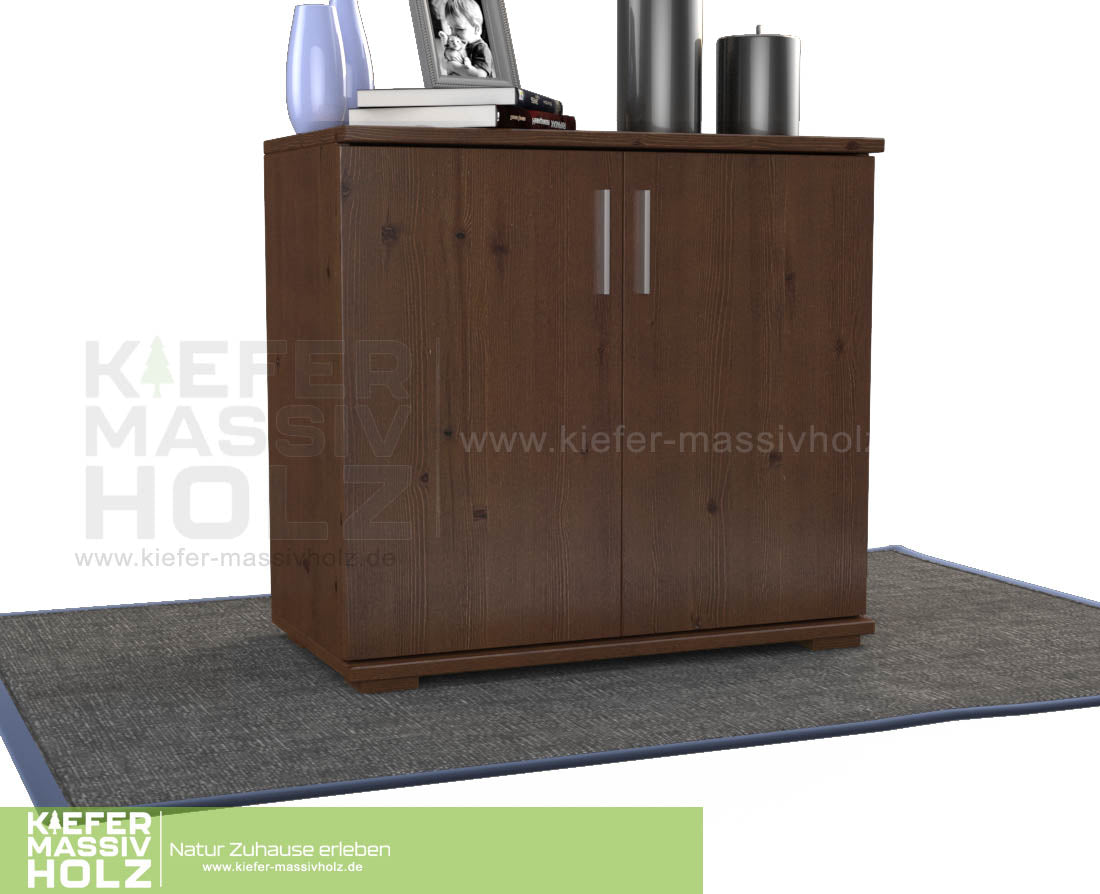 Nobis Kommode Sideboard | Anrichte | 2-Türig | 90cm hoch | 100% Bio Kiefer Massivholz