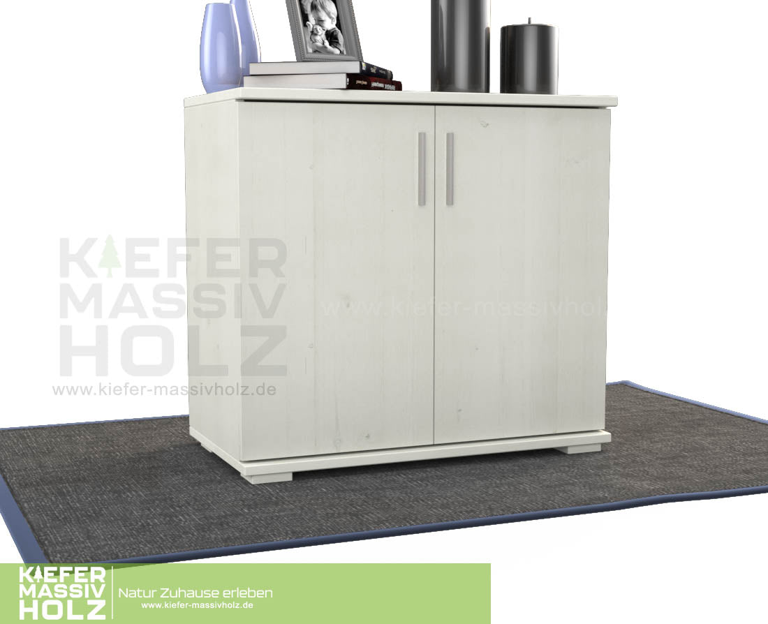 Nobis Kommode Sideboard | Anrichte | 2-Türig | 90cm hoch | 100% Bio Kiefer Massivholz