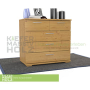 Nobis Kommode Sideboard | Anrichte | 5-Schubladen | 100% Bio Kiefer Massivholz