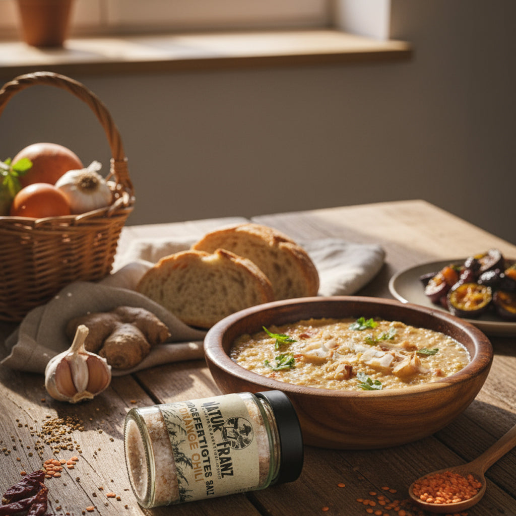 Fruchtig Zitrusfrische Orange Chili Salz Für Grillgerichte Gemüse Und Fisch Mit Feiner Schärfe Und Würze