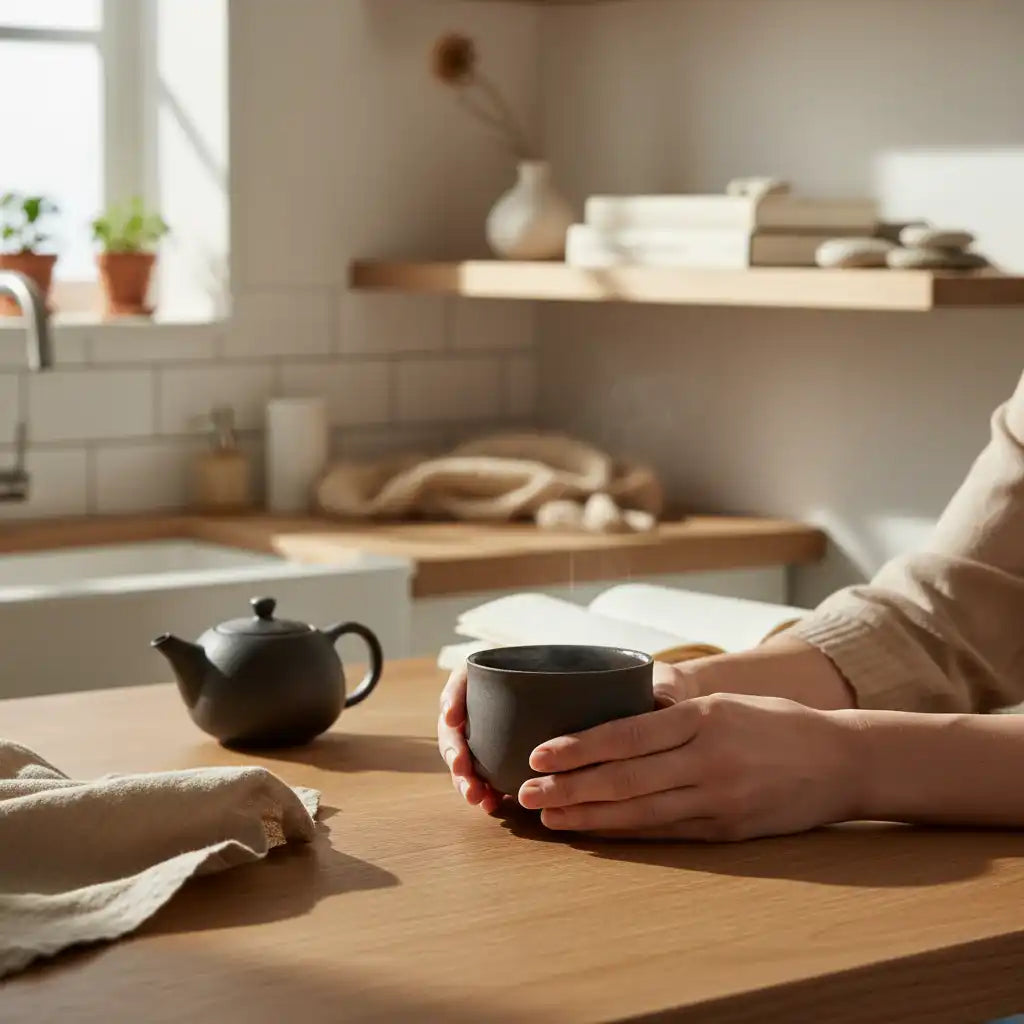 Ocha Teetasse grau/schwarz | Matcha Tasse by Mura Mura Ceramics