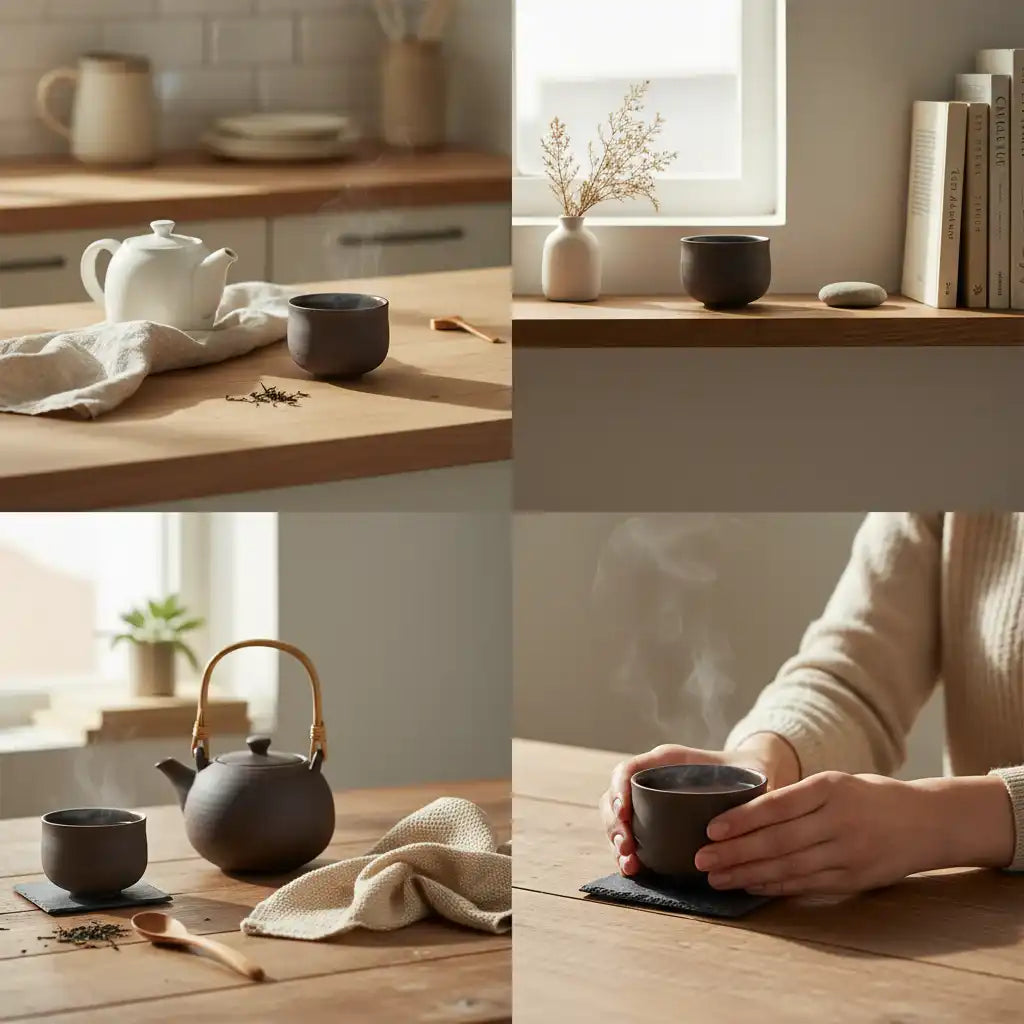 Ocha Teetasse grau/schwarz | Matcha Tasse by Mura Mura Ceramics