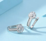 Ohrringe aus 925er Sterling-Silber, Zirkonia Kristall-Blume