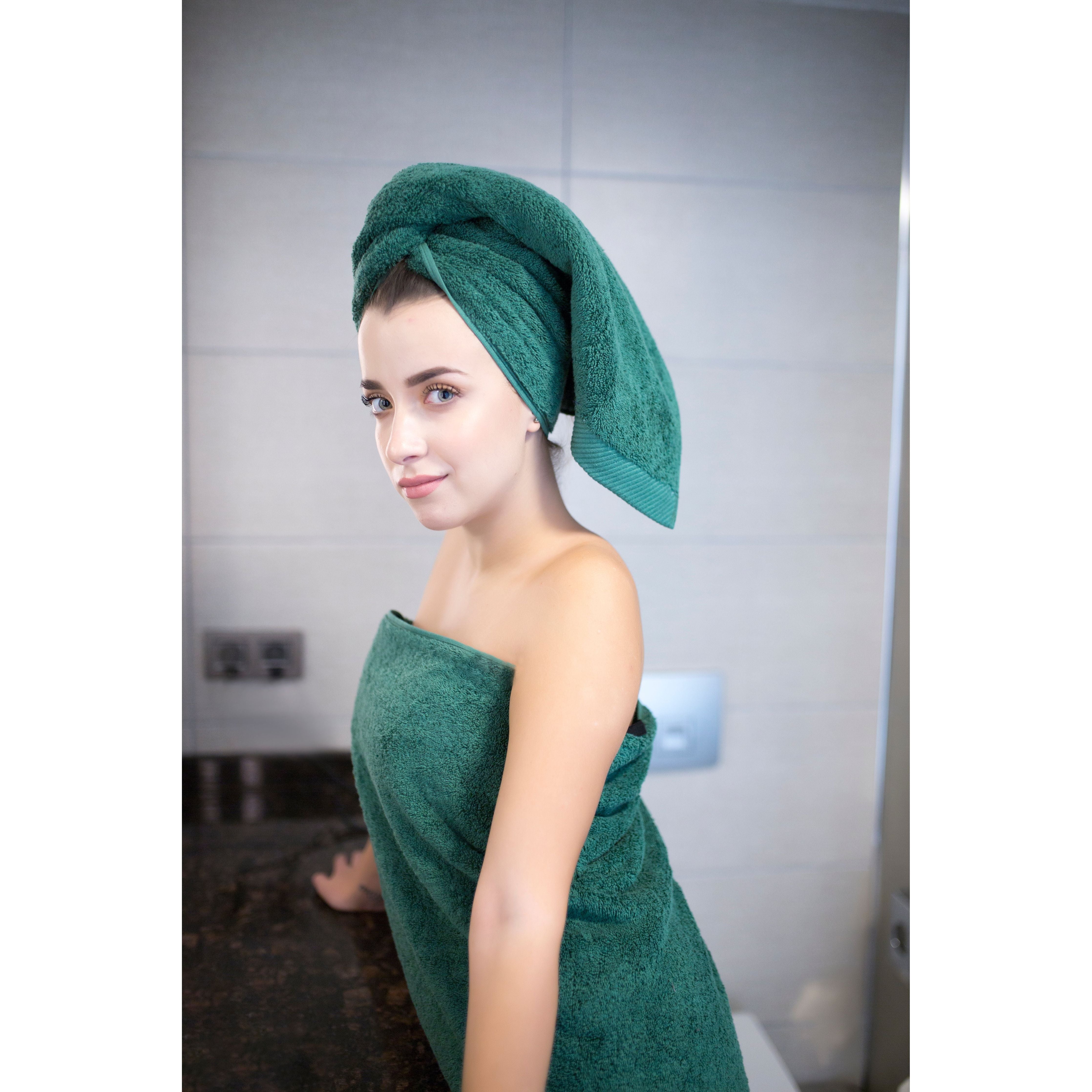 100% Organic Cotton Luxe Towel - Forest Green