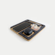 Organizer für Handy, Notizblock, Stift, Schlüssel & Co. | aus Filz und Kork | anthrazit