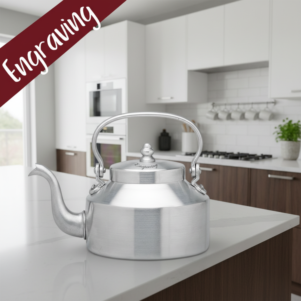 Teekanne Oslo Aluminium mit Gravur 2L