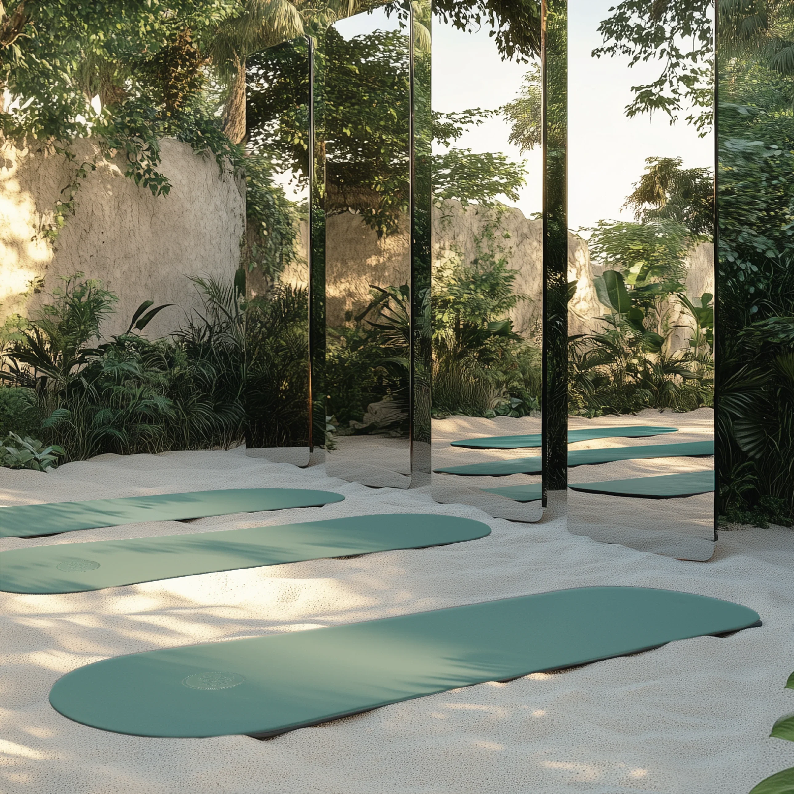 Oval Advanced Grip Yogamatte Forest OM YA Design Mit Rutschfester Oberfläche Für Stabilität Und Sicherheit Im Yoga PU