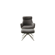 Pelion Loungesessel Mit Hocker Vintagelook Bezug Feinflor Polyester 360 Grad Drehbar Bis 120 Kg Gestell Schwarz Matt