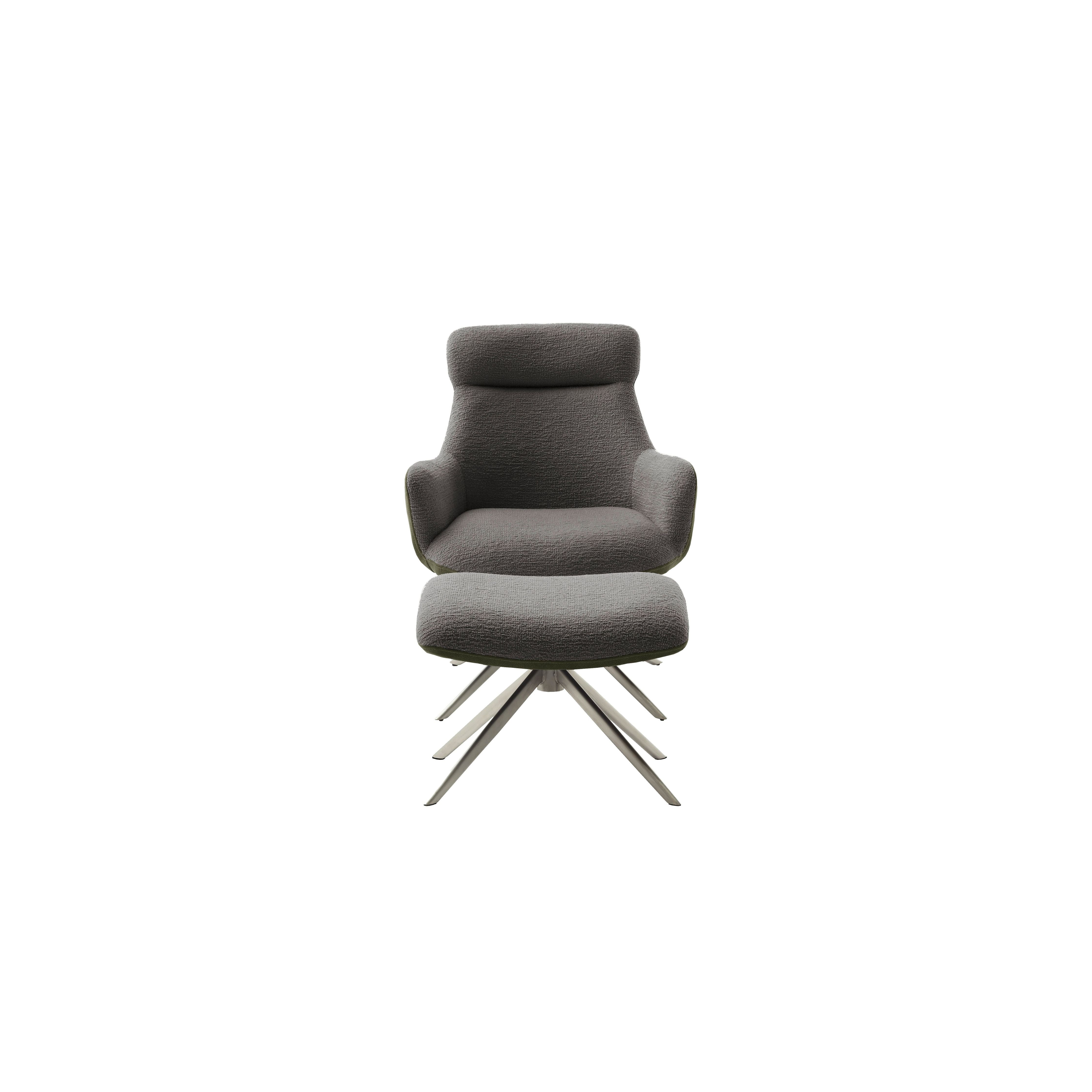 Pelion Loungesessel Mit Hocker Vintagelook Bezug Feinflor Polyester 360 Grad Drehbar Bis 120 Kg Gestell Schwarz Matt