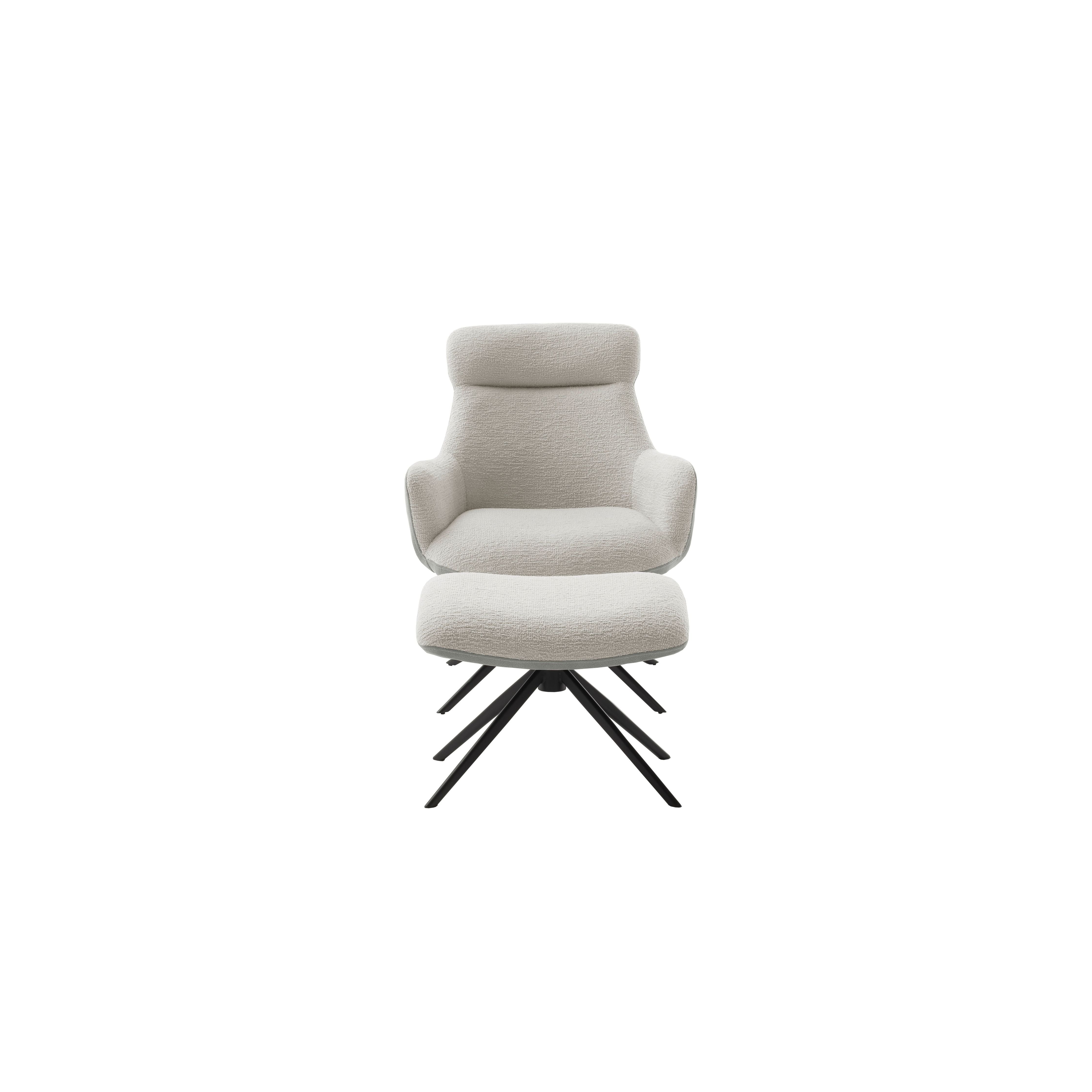 Pelion Loungesessel Mit Hocker Vintagelook Bezug Feinflor Polyester 360 Grad Drehbar Bis 120 Kg Gestell Schwarz Matt