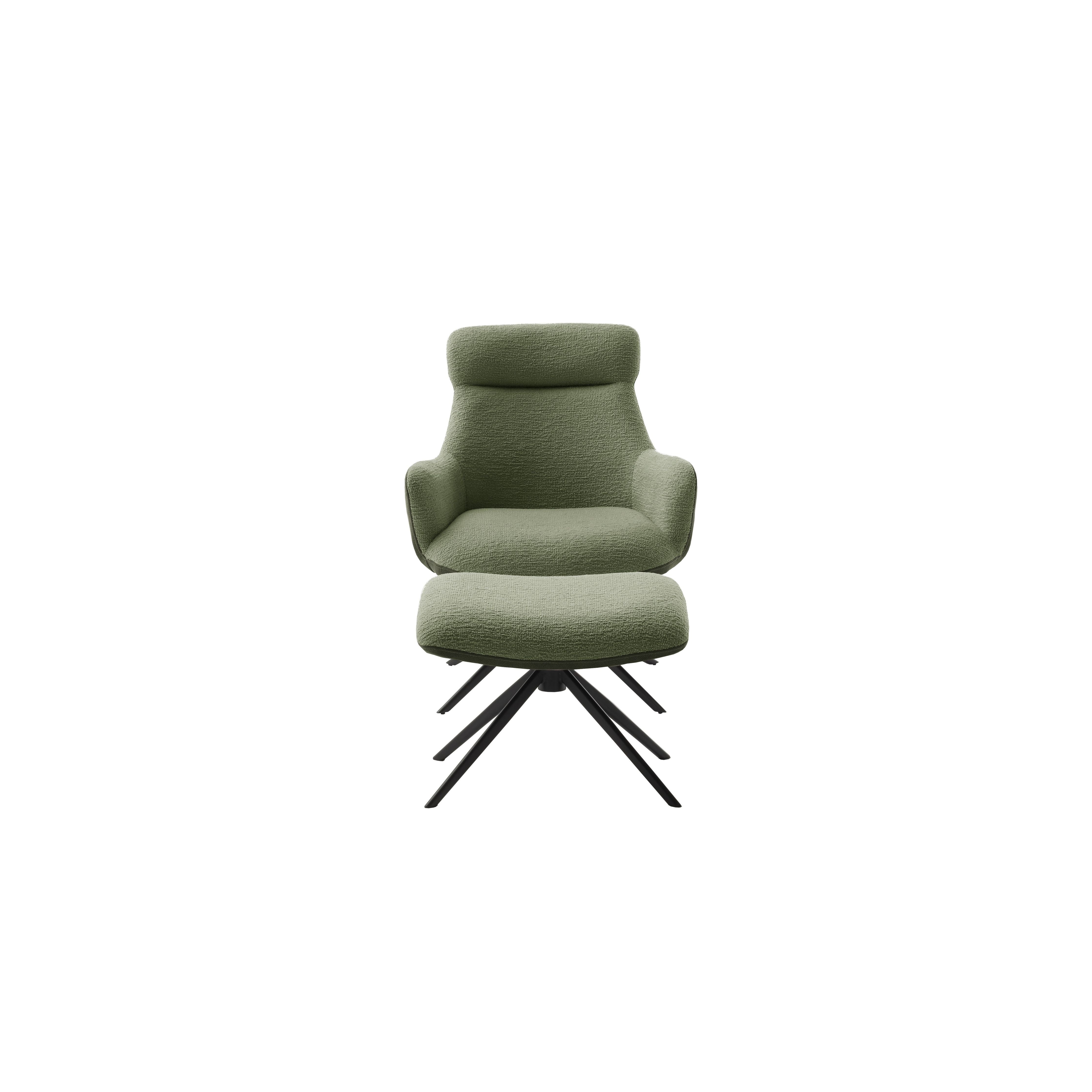 Pelion Loungesessel Mit Hocker Vintagelook Bezug Feinflor Polyester 360 Grad Drehbar Bis 120 Kg Gestell Schwarz Matt