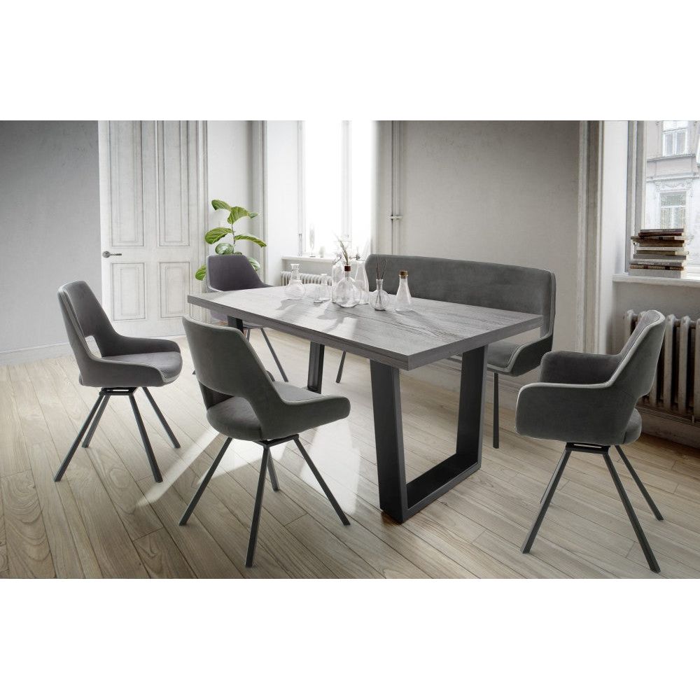 Bayonne 4 Fuß Stuhl Vintagelook Mit Umlaufendem Kontrastleder Und Drehbar 180 Grad 2er Set Aus 100 Prozent Polyester