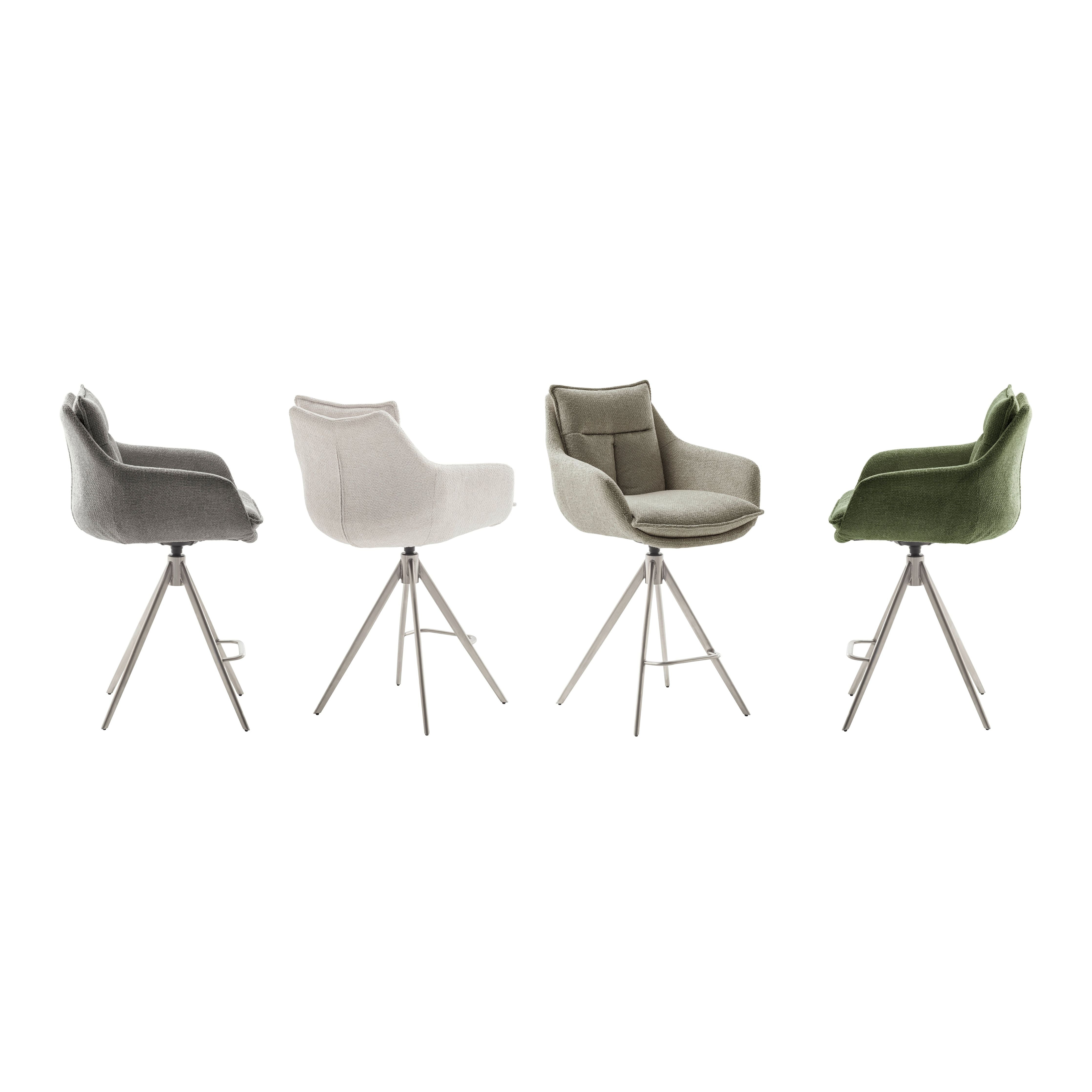 Parker Tresenhocker Mit Armlehnen 2er Set - 360 Grad Drehbar Mit Nivellierung Strukturgewebe Polyester