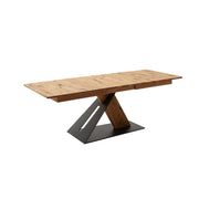 PARRITA Auszugstisch Balkeneiche Massiv Wildeiche Geölt Mit Metallsäule Rustikal