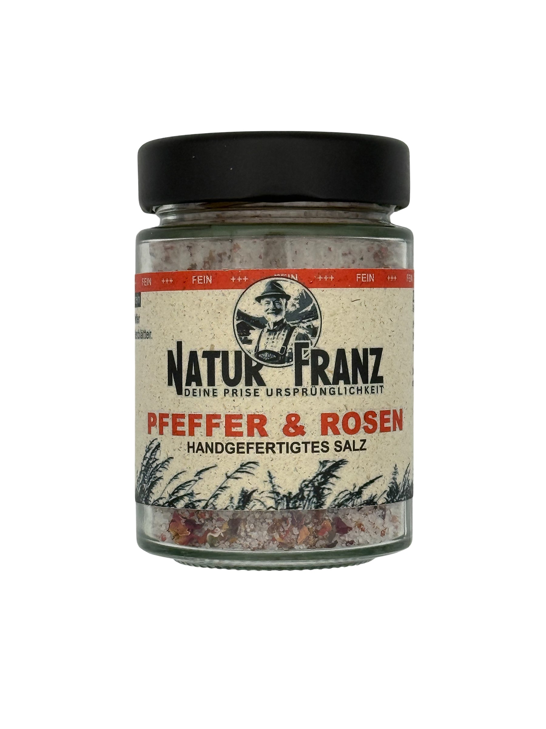 Pfeffer Rosen Mit Feinem Meersalz Und Rosenblüten Gourmet Salz Zum Verfeinern Von Käse Und Pasta
