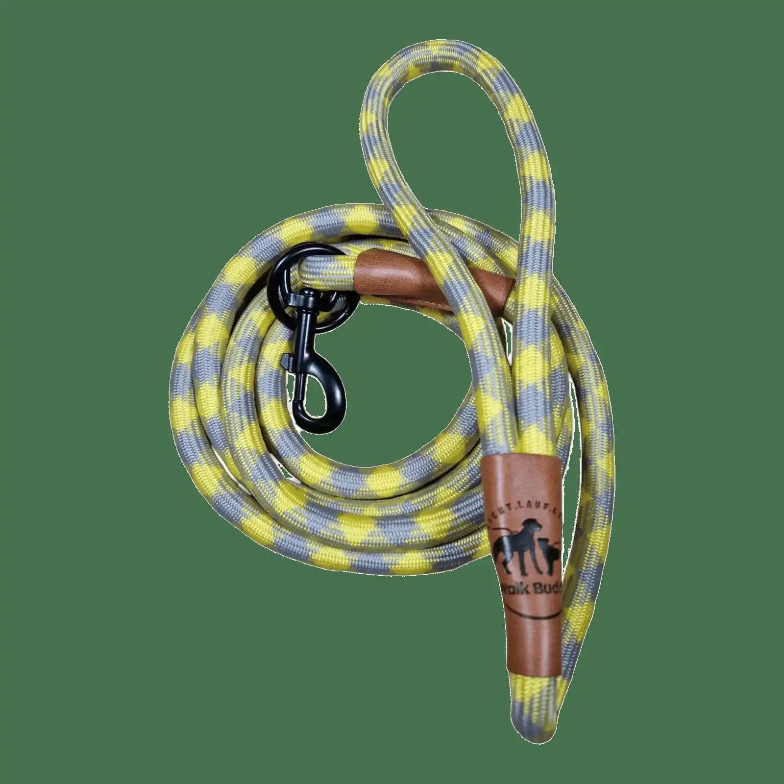 Hundeleine grau gelb Angebot mit gratis Tauseil zum spielen und zerren by Benny Burton