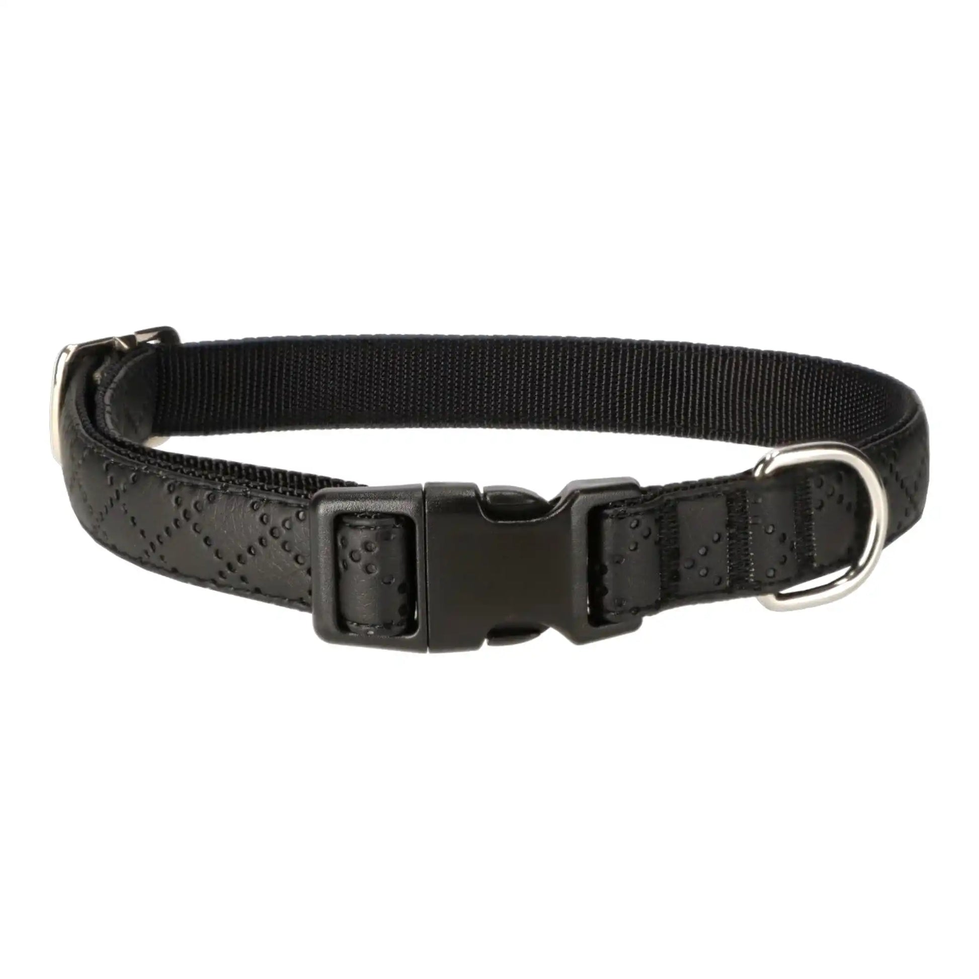 Halsband Schwarz Aus Nylon Längenverstellbar Im Rautendesign by Benny Burton