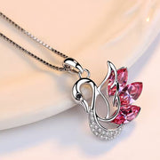 Kette mit Anhänger aus 925er Sterling-Silber, Schöner Schwan