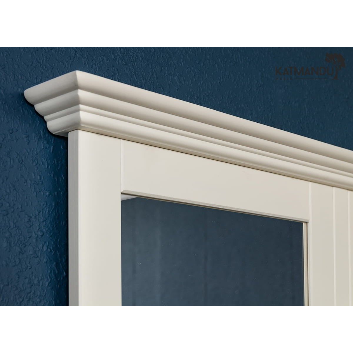 Bologna Elegante Massivholz Kiefer Spiegel Garderobe | Farbe weiß