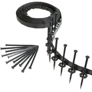 Rasenkante, flexibel 10 m x 40 mm mit 20 Befestigungstiften – Beeteinfassung leicht gemacht