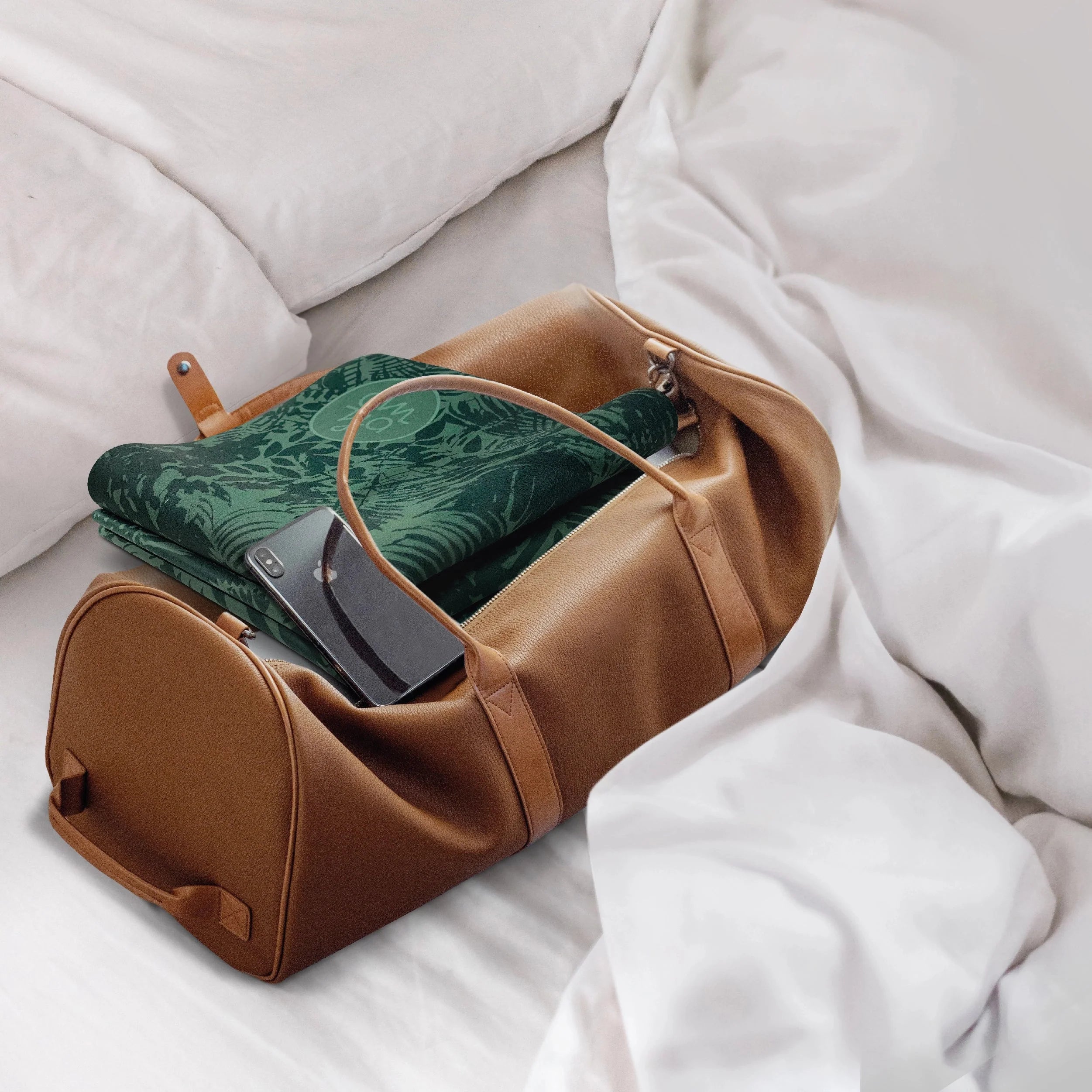 OM YA Design Travel Yogamatte Leicht Und Kompakt Unterwegs Urban Botanic Für Reisen Und Yoga Praxis