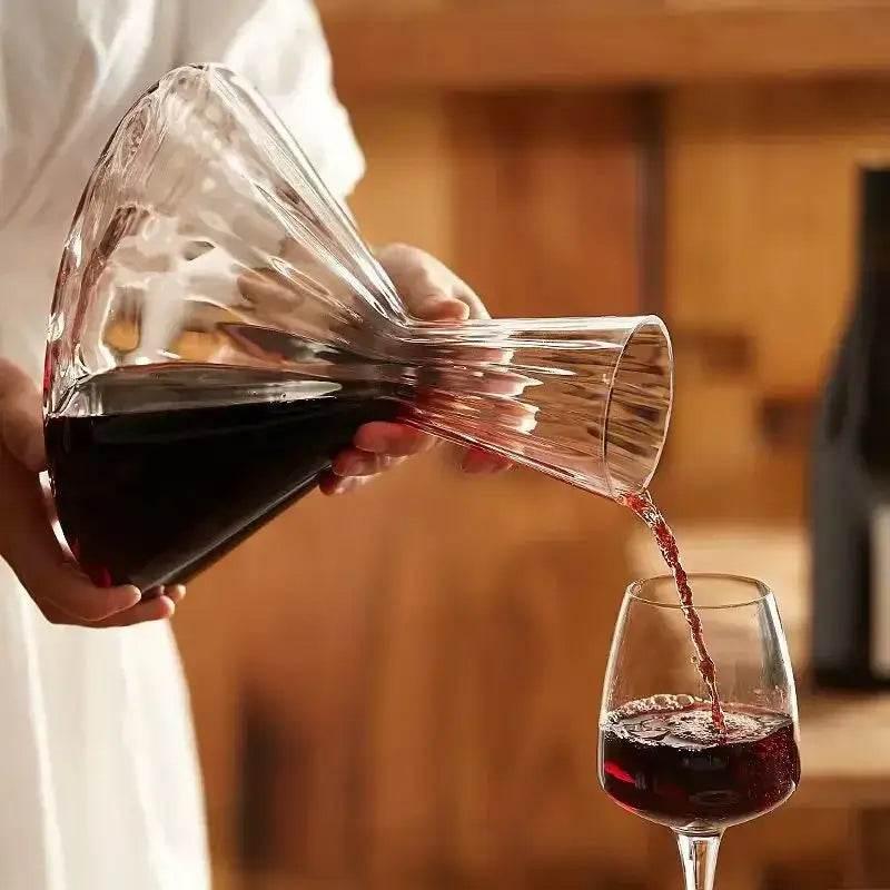 Exklusiver Rotierender Kristallglas Dekanter Mit 1 Liter Fassungsvermögen Für Rotwein Optimal 360 Grad Dekantieren