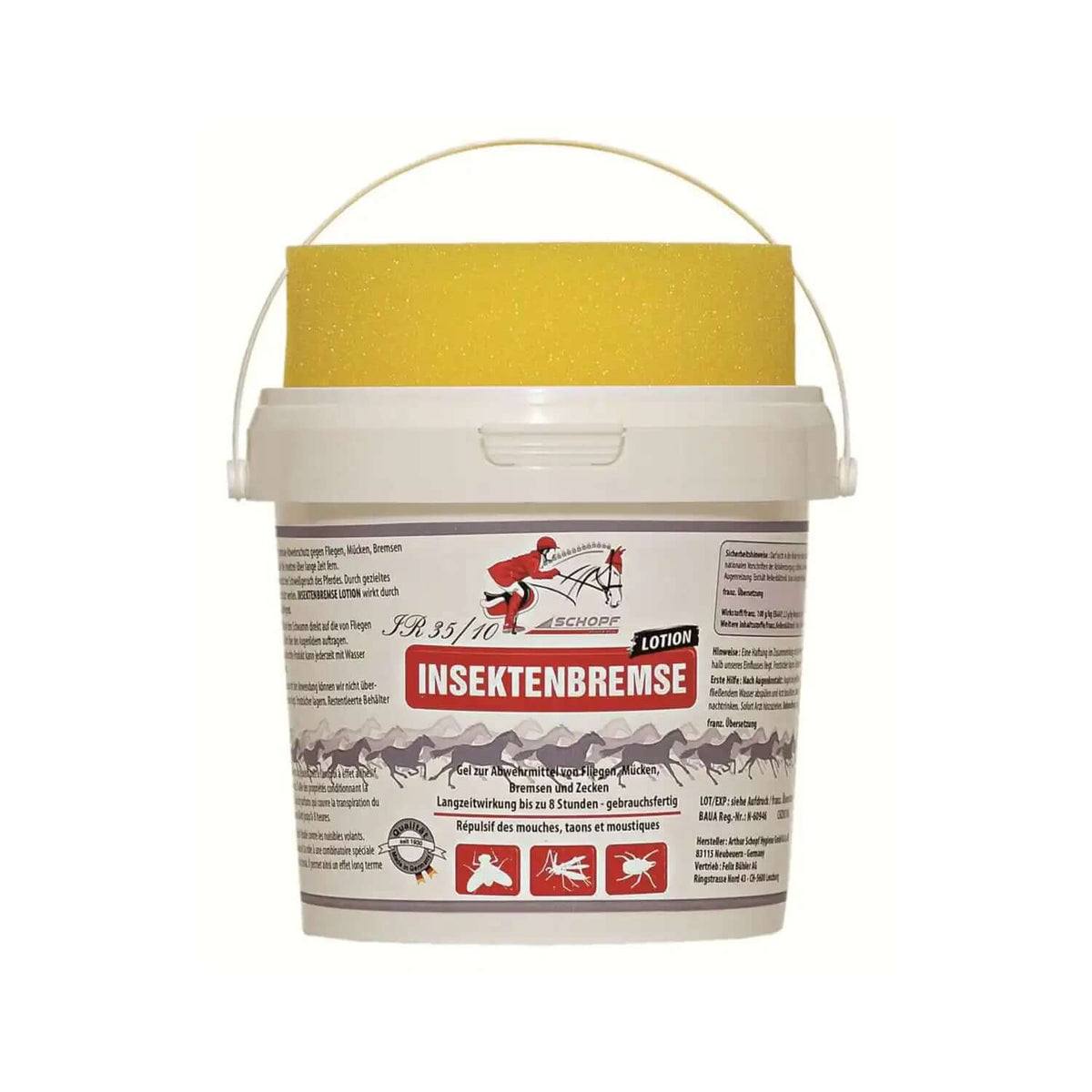 Schopf Insektenbremse Lotion für Pferde 750 ml - Wirkungsvoller Schutz vor Fliěgen, Mücken und Zecken - Mit Schwamm für gesunde Haut