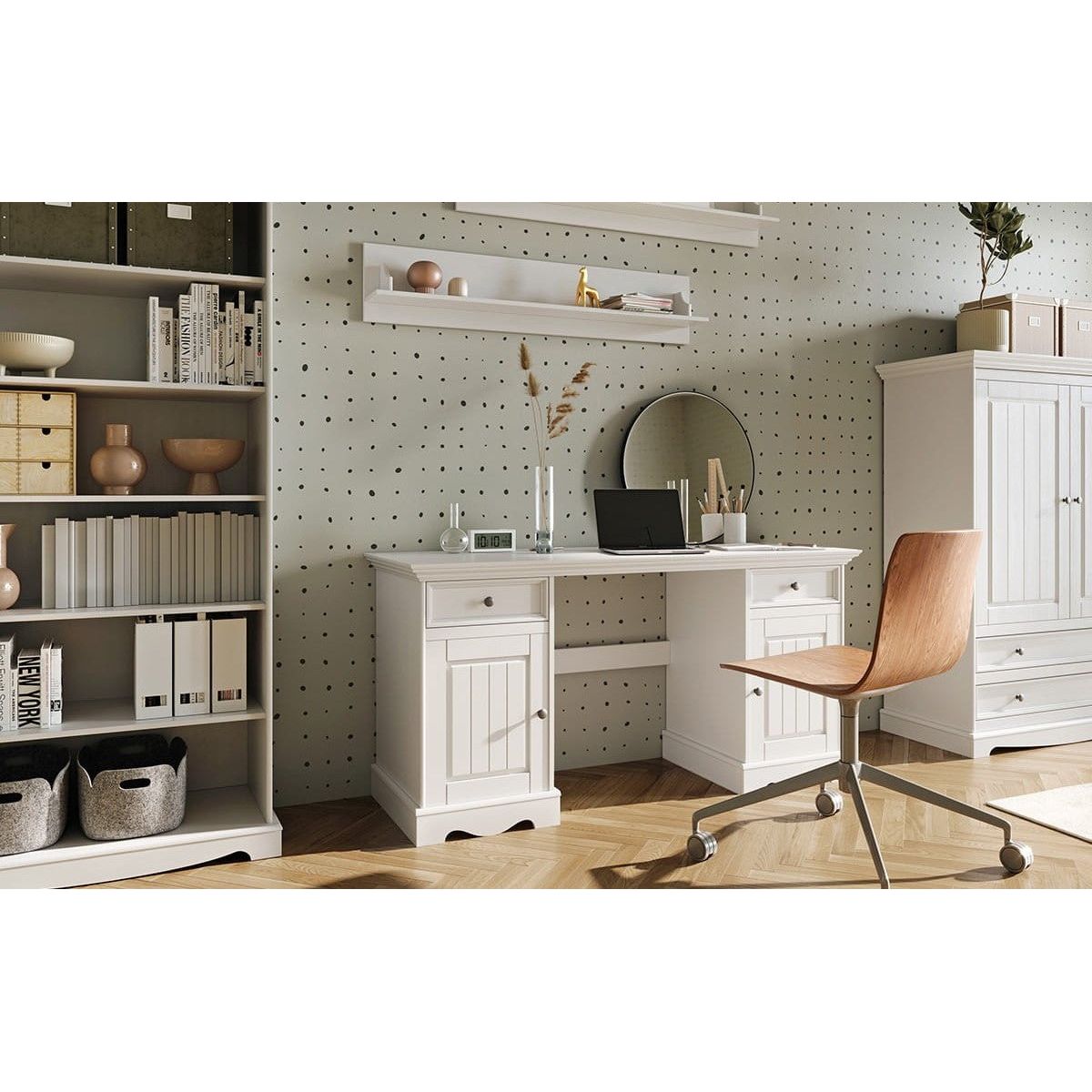 Bologna Elegante Massivholz Kiefer Regale 2 St. | Farbe weiß