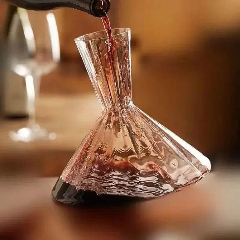 Exklusiver Rotierender Kristallglas Dekanter Mit 1 Liter Fassungsvermögen Für Rotwein Optimal 360 Grad Dekantieren