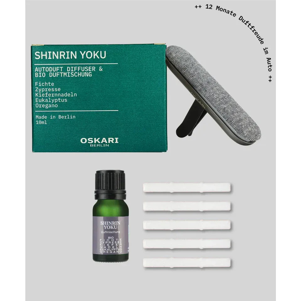 Oskari - Autoduft Set „Shinrin Yoku“ – Waldduft für natürliche Entspannung unterwegs