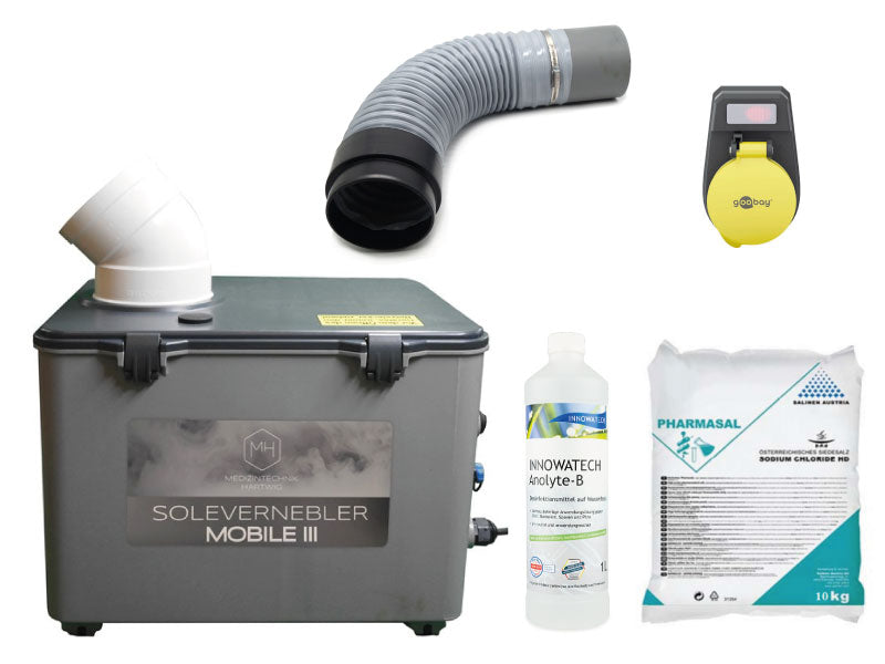 NEU: Sole Großraumvernebler Equosonic Mobile III 50ml/min Starter Paket