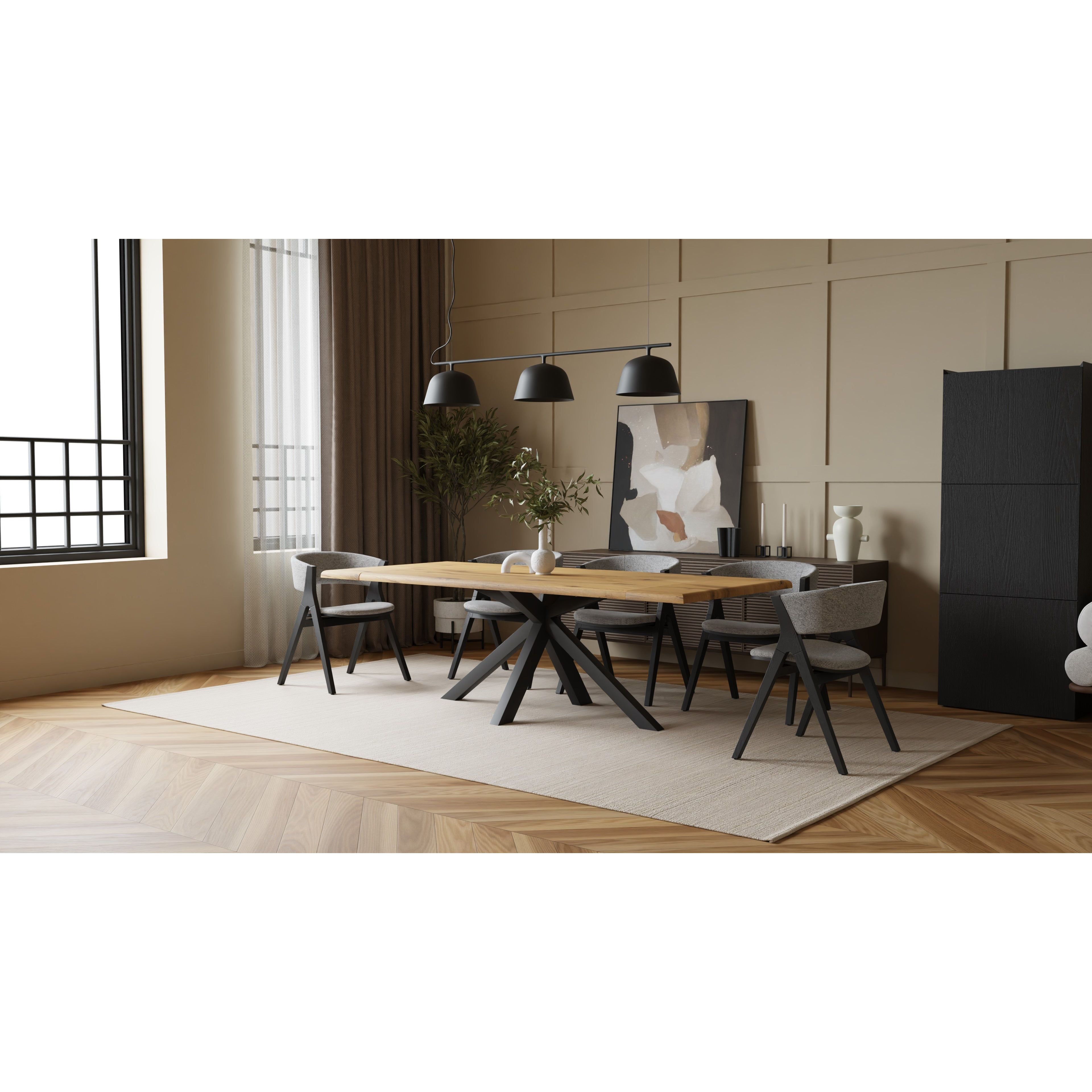 Esstisch Mit Ansteckplatten Eiche Massiv Baumkante Life Edge Und Spidergestell 160x90 Erweiterbar Auf 240x90