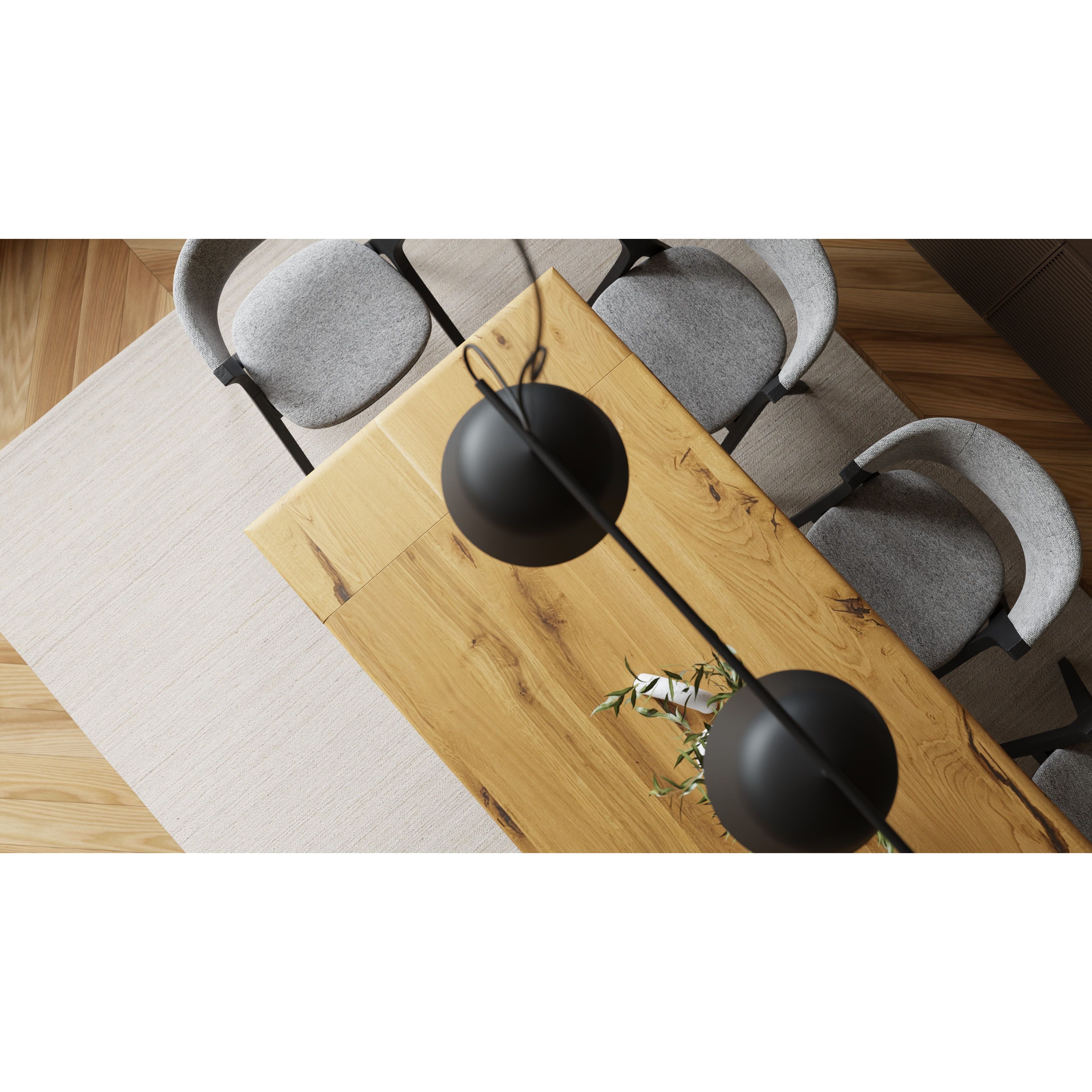 Esstisch Mit Ansteckplatten Eiche Massiv Baumkante Life Edge Und Spidergestell 160x90 Erweiterbar Auf 240x90