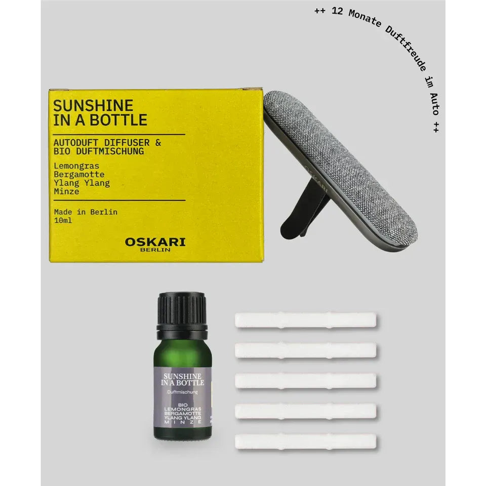 Oskari - Autoduft Set „Sunshine in a Bottle“ – Sonnige Frische für gute Laune unterwegs