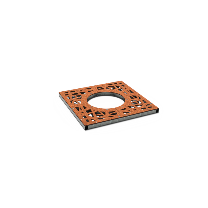 Cortenstahl Baumroste und Baumschutz Baumroste Quadratisch 980
