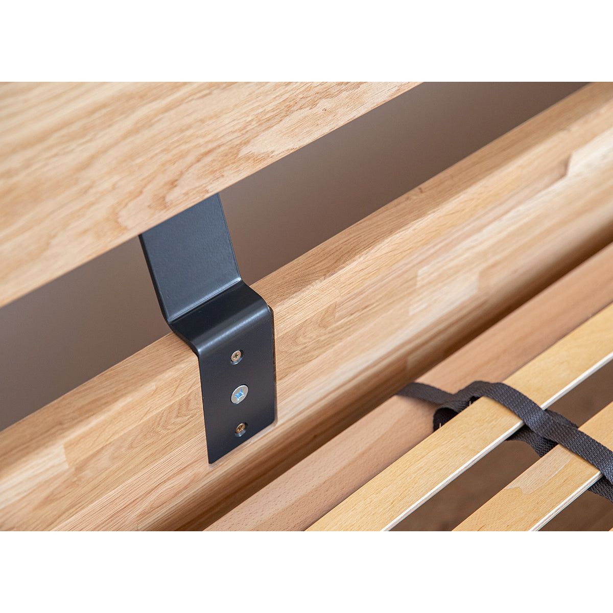 Turin Massivholz Eichenbett 140-180cm mit Holzbeinen und doppelter Rückenlehne