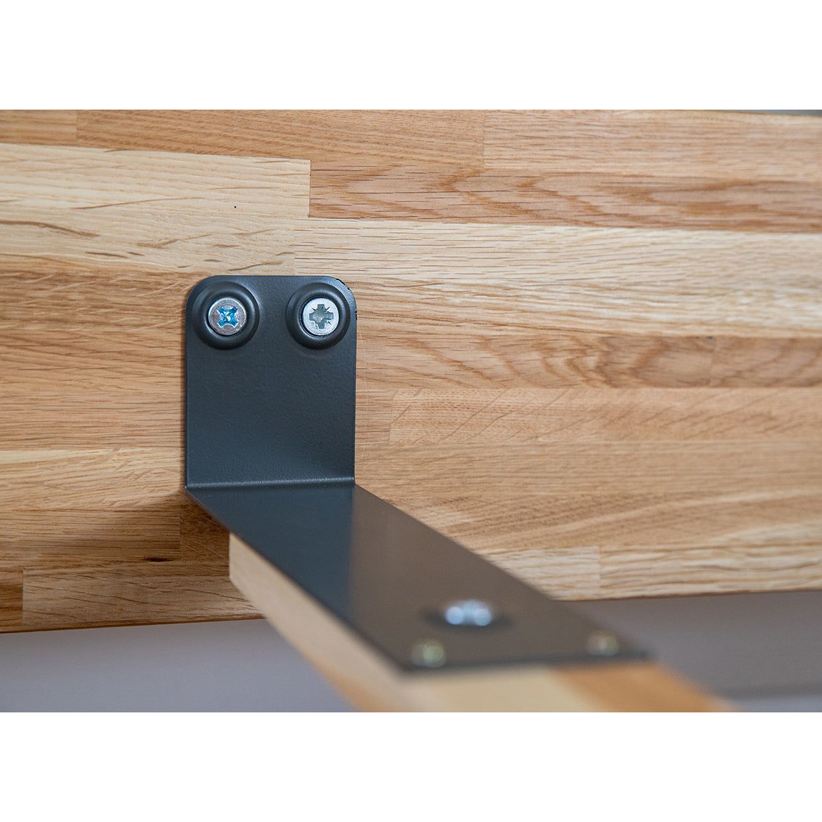 Turin Massivholz Eichenbett 140-180cm mit Holzbeinen und doppelter Rückenlehne