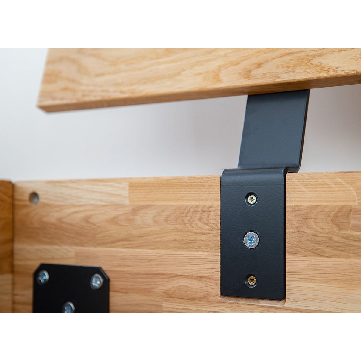 Turin Massivholz Eichenbett 140-180cm mit Holzbeinen und doppelter Rückenlehne